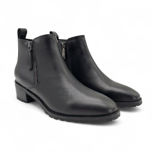 Blondo Waterproof Samara Women's Size 7.5 M Black Leather Block Heel Ankle Boots - Picture 6 of 13